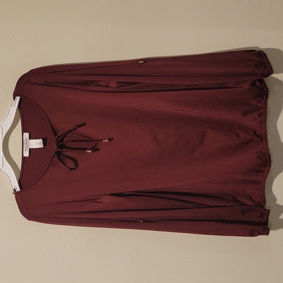 ❤️ WHITE HOUSE BLACK MARKET WHBM SPLIT SLEEVED TOP, XS - Picture 1 of 6